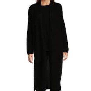 NWT Van Winkle & CO. Black Luxury Cashmere Shawl Collar Coordinating Duster
